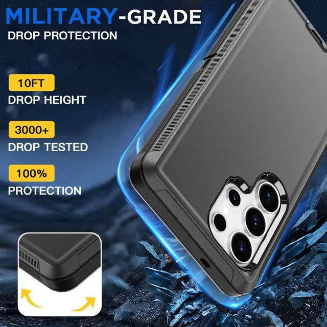 Alt view image 2 of 7 - SZYG for Samsung Galaxy S25 Ultra Case Heavy Duty Military Grade Drop Shockproof Rugged Protective Cell Phone Cover for Galaxy S25 Ultra 6.9 inch.