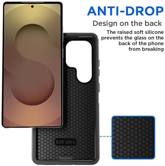 Alt view image 5 of 7 - SZYG for Samsung Galaxy S25 Ultra Case Heavy Duty Military Grade Drop Shockproof Rugged Protective Cell Phone Cover for Galaxy S25 Ultra 6.9 inch.