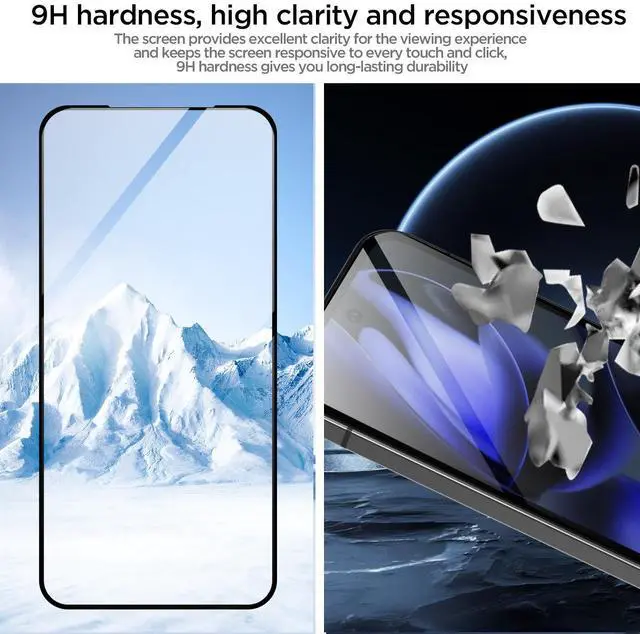 Alt view image 4 of 7 - SZYG 2 Pack for Google Pixel 9a Tempered Glass Screen Protector & Camera Lens Protector, 9H Hardness, Support Fingerprint Unlock, Bubble-Free for Pixel 9a 6.3" 2025