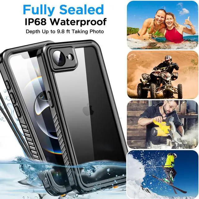 Alt view image 6 of 7 - SZYG Waterproof Case for Apple iPhone 16e IP68 Waterproof Shockproof Case Built-in Screen Protector Rugged Full Body Protection Underwater Dustproof Heavy Duty Military Drop Proof Protective Cover