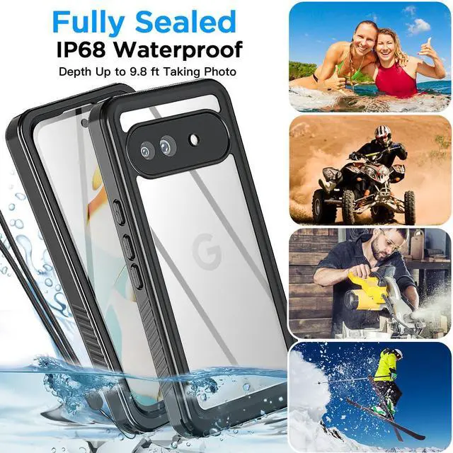 Alt view image 6 of 7 - SZYG for Google Pixel 9a IP68 Waterproof Shockproof Case Built-in Screen Protector Military Rugged Full Body Protection Underwater Dustproof Heavy Duty Cover Protective for Pixel 9a 6.3" 2025