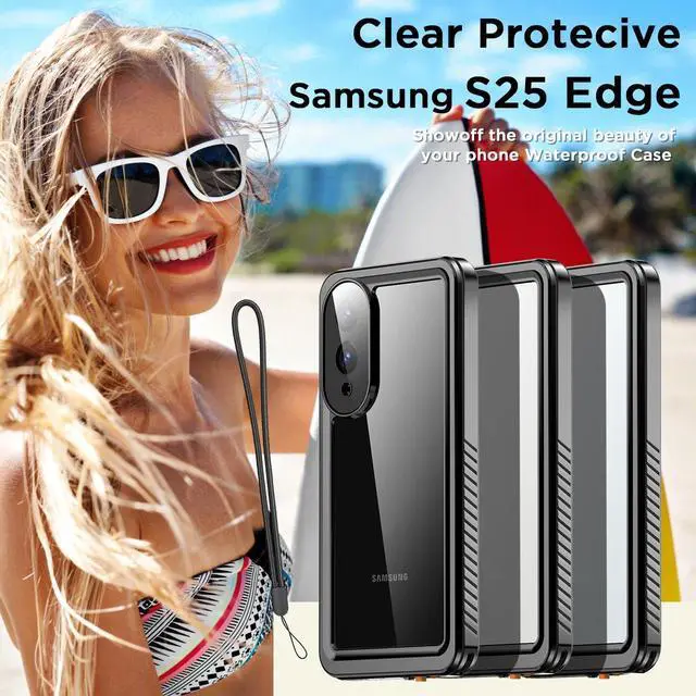 Alt view image 2 of 7 - SZYG Waterproof Case for Samsung Galaxy S25 Edge IP68 Waterproof Shockproof Case Built-in Screen Protector Rugged Full Protection Underwater Dust Proof Heavy Duty Military Drop Proof Protective Cover