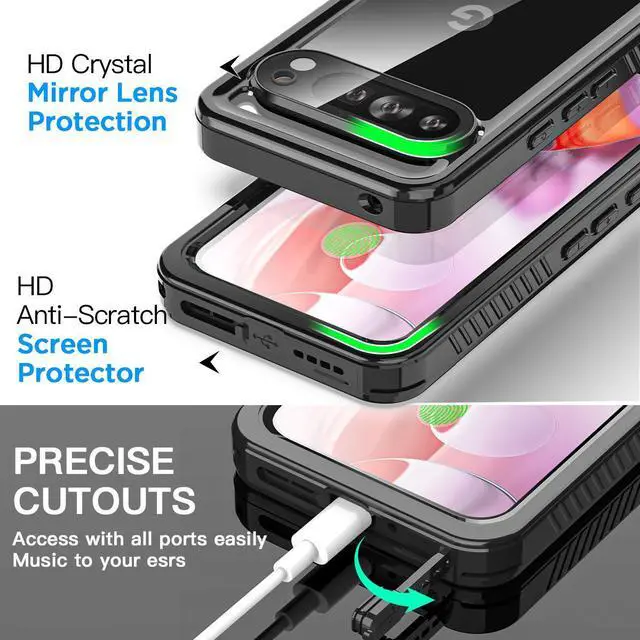 Alt view image 6 of 7 - SZYG Waterproof Case for Google Pixel 9 Pro XL Heavy Duty Shockproof Case Built-in Screen Protector Rugged Full Body Protection Underwater Dust Proof Protective Waterproof Cover for Pixel 9 Pro XL 6.8