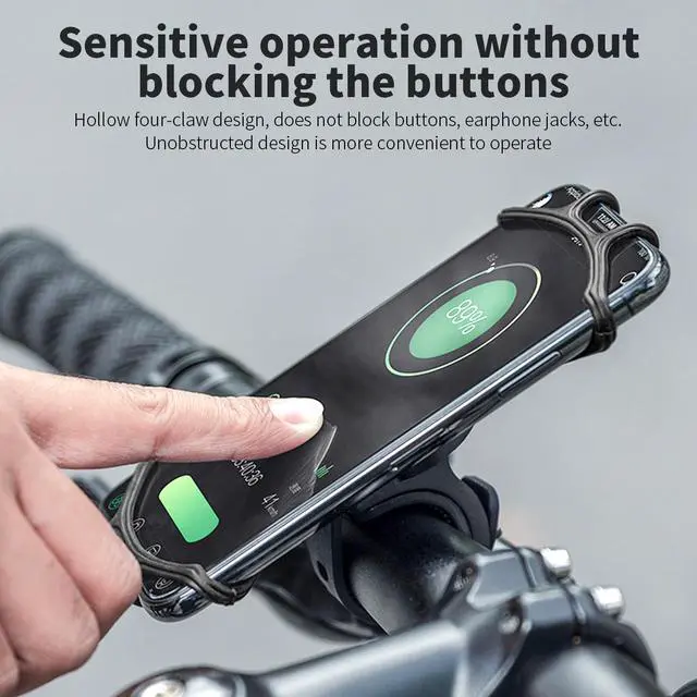 Alt view image 5 of 7 - SZYG 2 Pack Silicone Bicycle Bike Motorcycle Holder 360° Phone Mount Clamp For iPhone 16 15 14 13 12 Pro Max Samsung Galaxy S25 S24 S23 S22 Ultra Fits Universal Phones in 6.9 in