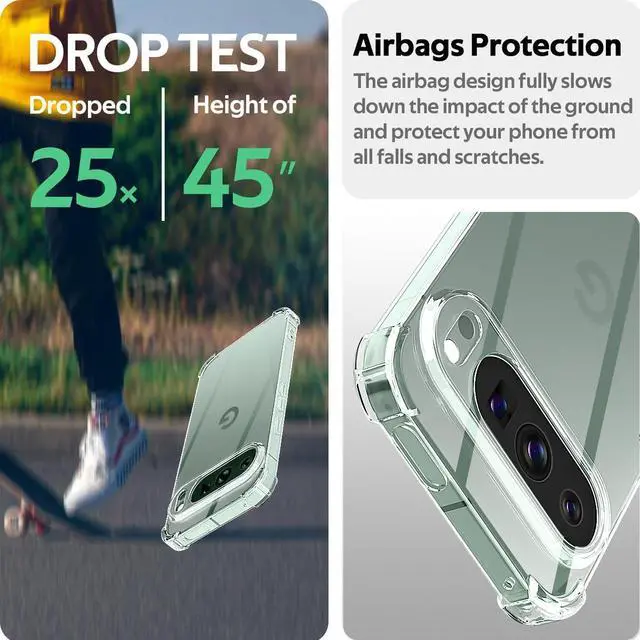 Alt view image 4 of 7 - SZYG Case for Google Pixel 10/Pixel 10 Pro Phone Cover Clear TPU Shockproof Heavy Duty Bumper Slim Back Protection Anti-yellowing Case for Pixel 10/Pro 6.3 Inch 2025