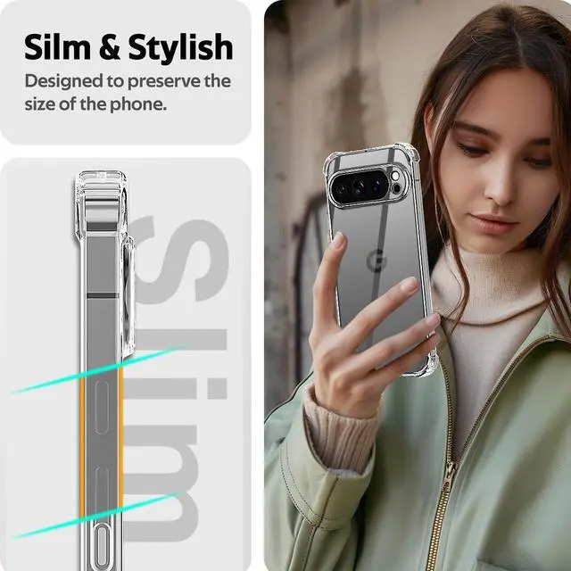 Alt view image 6 of 7 - SZYG Clear TPU Case for Google Pixel 10 Pro XL Slim Phone Cover Shockproof Heavy Duty Bumper Anti-yellowing Back Protection Case for Pixel 10 Pro XL 6.8 Inch 2025