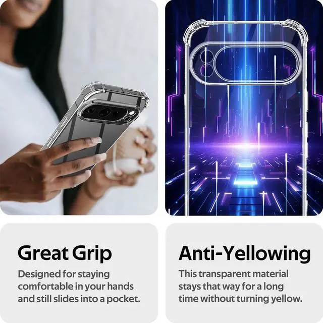 Alt view image 7 of 7 - SZYG Clear TPU Case for Google Pixel 10 Pro XL Slim Phone Cover Shockproof Heavy Duty Bumper Anti-yellowing Back Protection Case for Pixel 10 Pro XL 6.8 Inch 2025