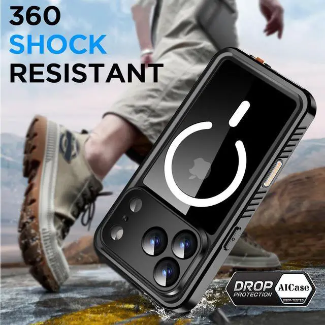 Alt view image 3 of 7 - SZYG for AppleiPhone 17 Pro Max Waterproof Shockproof MagSafe Magnetic Case Built-in Screen Protector Full Body Military Rugged Protection Underwater Dustproof Heavy Duty Drop Proof Cover
