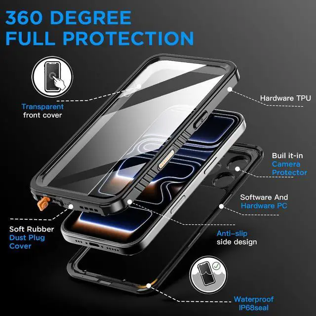 Alt view image 5 of 7 - SZYG for AppleiPhone 17 Pro Max Waterproof Shockproof MagSafe Magnetic Case Built-in Screen Protector Full Body Military Rugged Protection Underwater Dustproof Heavy Duty Drop Proof Cover