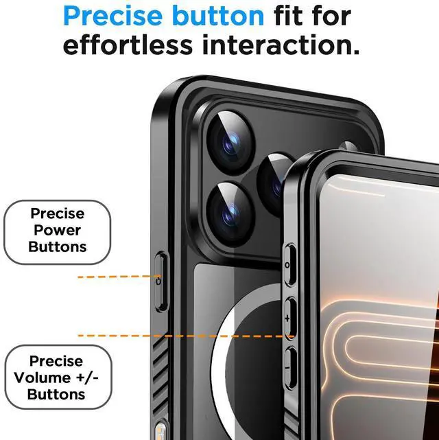 Alt view image 7 of 7 - SZYG for AppleiPhone 17 Pro Max Waterproof Shockproof MagSafe Magnetic Case Built-in Screen Protector Full Body Military Rugged Protection Underwater Dustproof Heavy Duty Drop Proof Cover