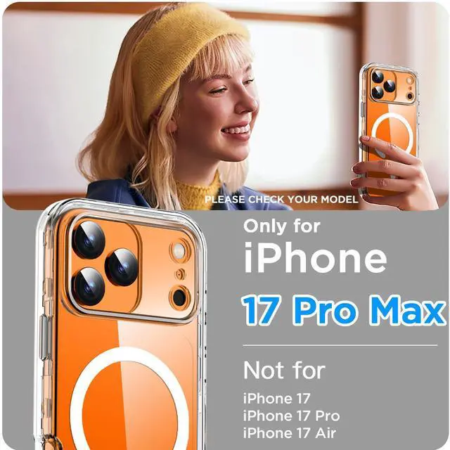 Alt view image 2 of 7 - SZYG for Apple iPhone 17 Pro Max Case Clear MagSafe Magnetic Shockproof Heavy Duty Protective Phone Cover Hard Back Military Case for iPhone 17 Pro Max 6.9 Inch 2025