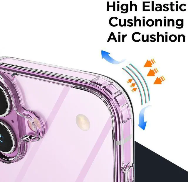 Alt view image 6 of 7 - SZYG Clear Case for Apple iPhone 17 Slim Phone Cover Shockproof Heavy Duty Bumper Back Protection Anti-yellowing Case for iPhone 17 6.1 Inch 2025