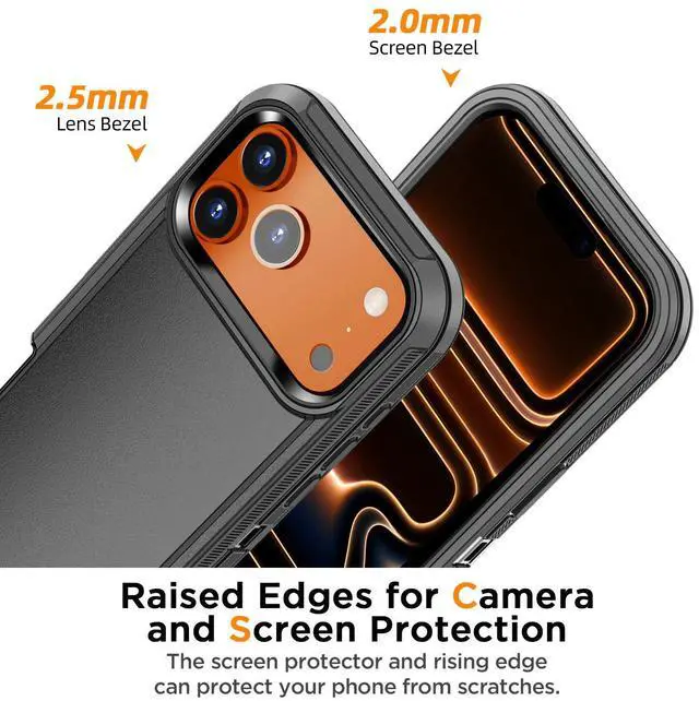 Alt view image 6 of 7 - SZYG for Apple iPhone 17 Pro Max Case Heavy Duty 3 in 1 Military Grade Drop Protection Rugged Shockproof Protective Cover For  iPhone 17 Pro Max 6.9 Inch 2025 Black