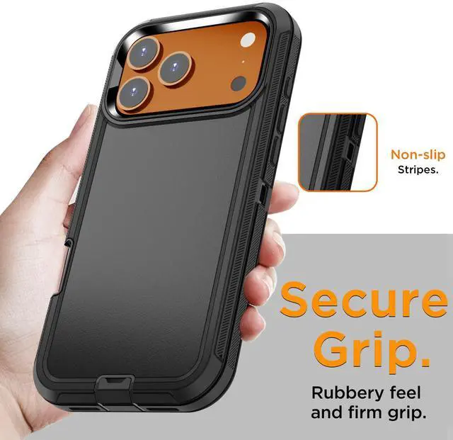 Alt view image 5 of 7 - SZYG for Apple iPhone 17 Pro Max Case Heavy Duty 3 in 1 Military Grade Drop Protection Rugged Shockproof Protective Cover For  iPhone 17 Pro Max 6.9 Inch 2025 Black