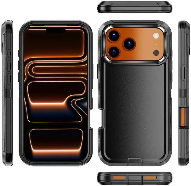 Alt view image 7 of 7 - SZYG for Apple iPhone 17 Pro Max Case Heavy Duty 3 in 1 Military Grade Drop Protection Rugged Shockproof Protective Cover For  iPhone 17 Pro Max 6.9 Inch 2025 Black
