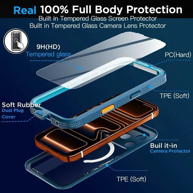 Alt view image 6 of 7 - SZYG Waterproof Case for Apple iPhone 17 Pro Max Magnetic Shockproof Heavy Duty Built-in Screen Protector Compatible with MagSafe IP68 Underwater Full Body Drop Protection Cover For iPhone 17 Pro Max