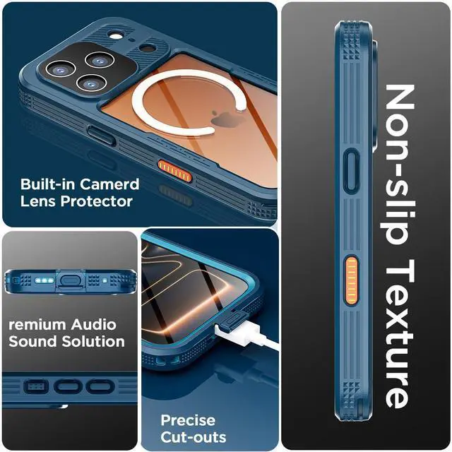 Alt view image 7 of 7 - SZYG Waterproof Case for Apple iPhone 17 Pro Max Magnetic Shockproof Heavy Duty Built-in Screen Protector Compatible with MagSafe IP68 Underwater Full Body Drop Protection Cover For iPhone 17 Pro Max