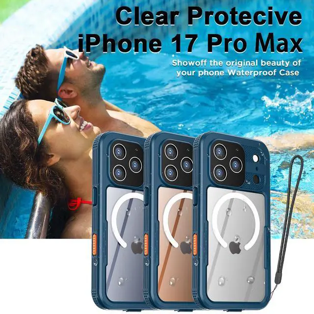 Alt view image 2 of 7 - SZYG Waterproof Case for Apple iPhone 17 Pro Max Magnetic Shockproof Heavy Duty Built-in Screen Protector Compatible with MagSafe IP68 Underwater Full Body Drop Protection Cover For iPhone 17 Pro Max