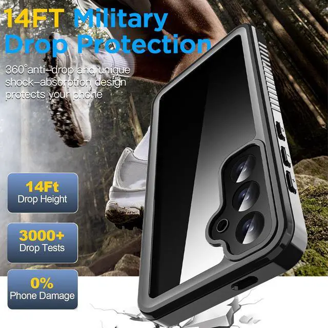 Alt view image 4 of 7 - SZYG Waterproof Case for Samsung Galaxy S25 FE IP68 Underwater Shockproof Case Dustproof Heavy Duty Military Drop Proof Cover Full Body Protection Built-in Screen Protector for Galaxy S25 FE 6.7 in