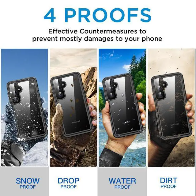 Alt view image 6 of 7 - SZYG Waterproof Case for Samsung Galaxy S25 FE IP68 Underwater Shockproof Case Dustproof Heavy Duty Military Drop Proof Cover Full Body Protection Built-in Screen Protector for Galaxy S25 FE 6.7 in