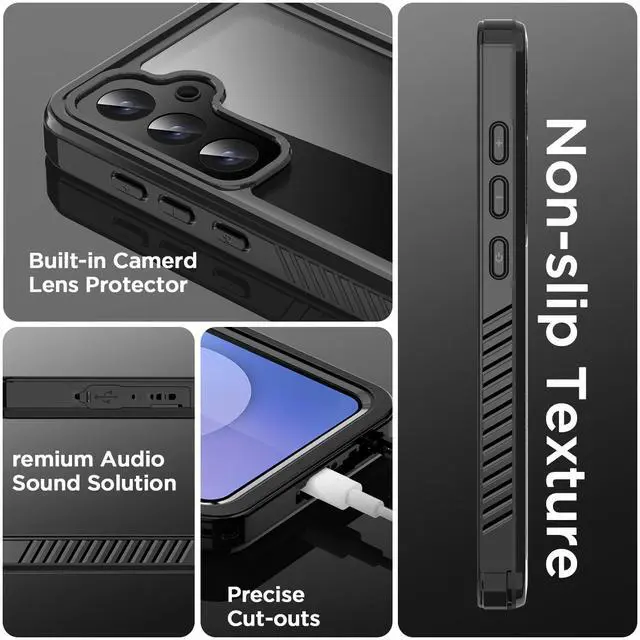 Alt view image 5 of 7 - SZYG Waterproof Case for Samsung Galaxy S25 FE IP68 Underwater Shockproof Case Dustproof Heavy Duty Military Drop Proof Cover Full Body Protection Built-in Screen Protector for Galaxy S25 FE 6.7 in