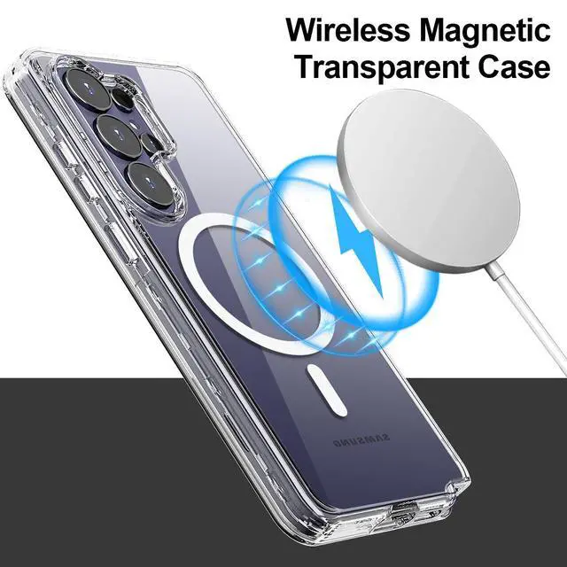Alt view image 5 of 7 - SZYG for Samsung Galaxy S26 Ultra Case Clear MagSafe Magnetic Shockproof Heavy Duty Protective Phone Cover Hard Back Military 3-in-1 Combo Layer Case for Galaxy S26 Ultra 6.9 Inch 2026