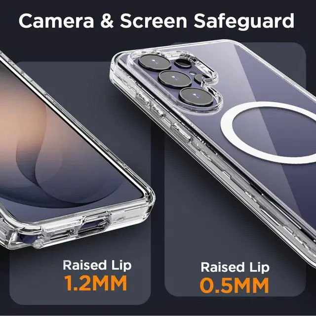 Alt view image 7 of 7 - SZYG for Samsung Galaxy S26 Ultra Case Clear MagSafe Magnetic Shockproof Heavy Duty Protective Phone Cover Hard Back Military 3-in-1 Combo Layer Case for Galaxy S26 Ultra 6.9 Inch 2026