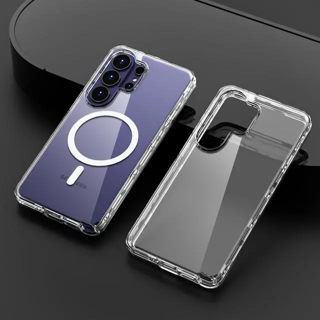 Alt view image 3 of 7 - SZYG for Samsung Galaxy S26 Ultra Case Clear MagSafe Magnetic Shockproof Heavy Duty Protective Phone Cover Hard Back Military 3-in-1 Combo Layer Case for Galaxy S26 Ultra 6.9 Inch 2026