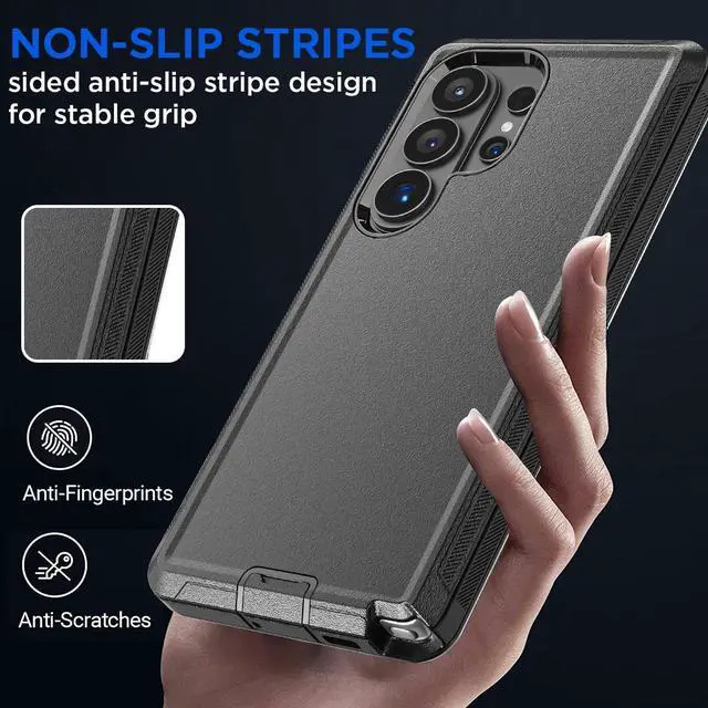 Alt view image 7 of 7 - SZYG Case for Samsung Galaxy S26 Ultra Shockproof Rugged Heavy Duty 3 in 1 Military Grade Drop Protection Protective Cover For Galaxy S26 Ultra 6.9 in 2026 Black