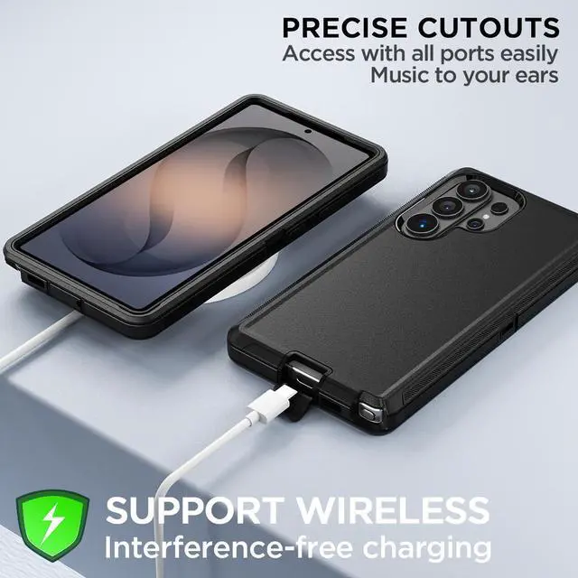 Alt view image 5 of 7 - SZYG Case for Samsung Galaxy S26 Ultra Shockproof Rugged Heavy Duty 3 in 1 Military Grade Drop Protection Protective Cover For Galaxy S26 Ultra 6.9 in 2026 Black