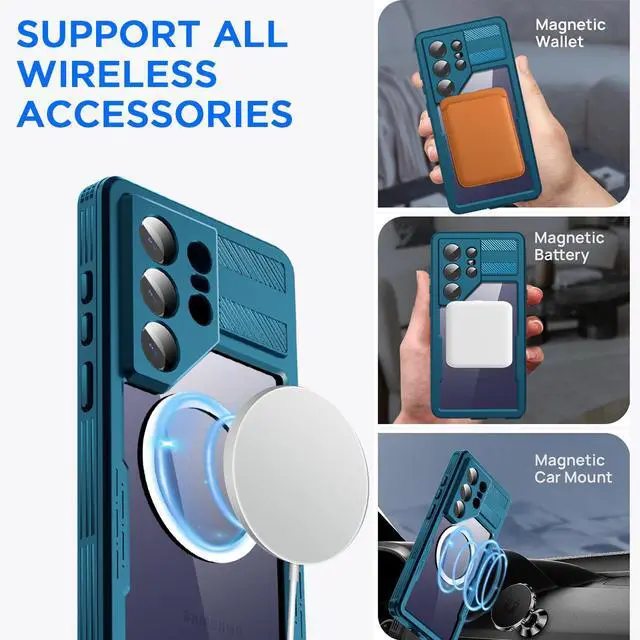 Alt view image 5 of 7 - SZYG IP68 Waterproof Case for Samsung Galaxy S26 Ultra MagSafe Magnetic Underwater Shockproof Heavy Duty Phone Cover Built-in Screen Protector Full Body Protection For Galaxy S26 Ultra 6.9 Inch Blue