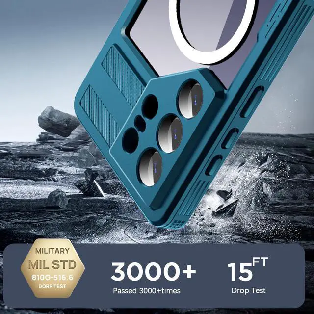 Alt view image 4 of 7 - SZYG IP68 Waterproof Case for Samsung Galaxy S26 Ultra MagSafe Magnetic Underwater Shockproof Heavy Duty Phone Cover Built-in Screen Protector Full Body Protection For Galaxy S26 Ultra 6.9 Inch Blue