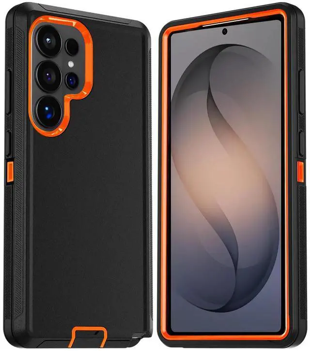 Main image of SZYG Rugged Case for Samsung Galaxy S26 Ultra Shockproof Heavy Duty 3 Layer Military Drop Protection Phone Cover For Galaxy S26 Ultra 6.9 in 2026 Orange+Black
