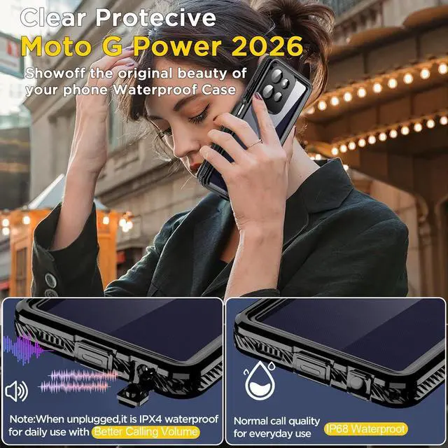 Alt view image 6 of 7 - SZYG Waterproof Phone Case For Motorola Moto G Power 2026 Case IP68 Underwater Full Body Drop Protection Shockproof Dustproof Heavy Duty Cover for Moto G Power 5G 6.8 inch 2026