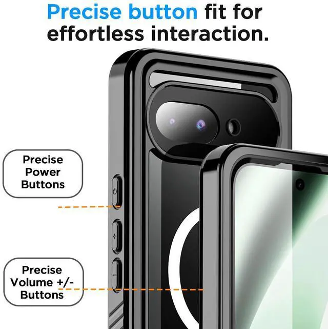 Alt view image 7 of 7 - SZYG Waterproof Case for Google Pixel 10a IP68 Underwater MagSafe Magnetic Shockproof Heavy Duty Cover Built-in Screen Protector Full Body Drop Protection For Pixel 10a 6.3 in