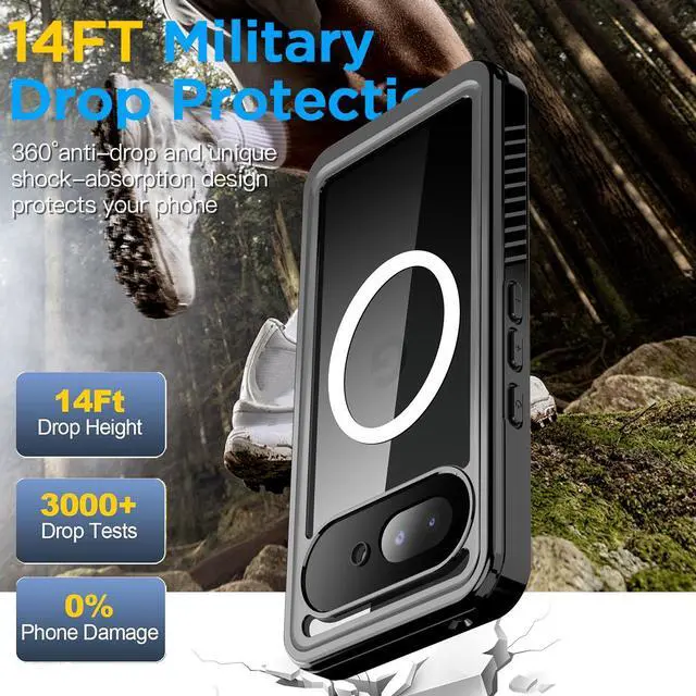 Alt view image 4 of 7 - SZYG Waterproof Case for Google Pixel 10a IP68 Underwater MagSafe Magnetic Shockproof Heavy Duty Cover Built-in Screen Protector Full Body Drop Protection For Pixel 10a 6.3 in