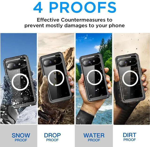 Alt view image 5 of 7 - SZYG Waterproof Case for Google Pixel 10a IP68 Underwater MagSafe Magnetic Shockproof Heavy Duty Cover Built-in Screen Protector Full Body Drop Protection For Pixel 10a 6.3 in