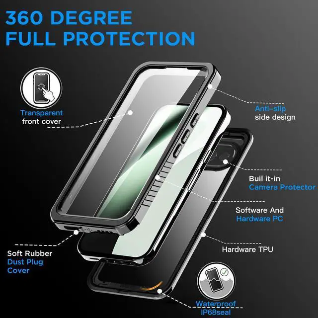 Alt view image 4 of 7 - SZYG Waterproof Case for Google Pixel 10a IP68 Underwater Shockproof Case Dustproof Heavy Duty Military Drop Proof Cover Full Body Protection Built-in Screen Protector for Pixel 10a 6.3 in 2026