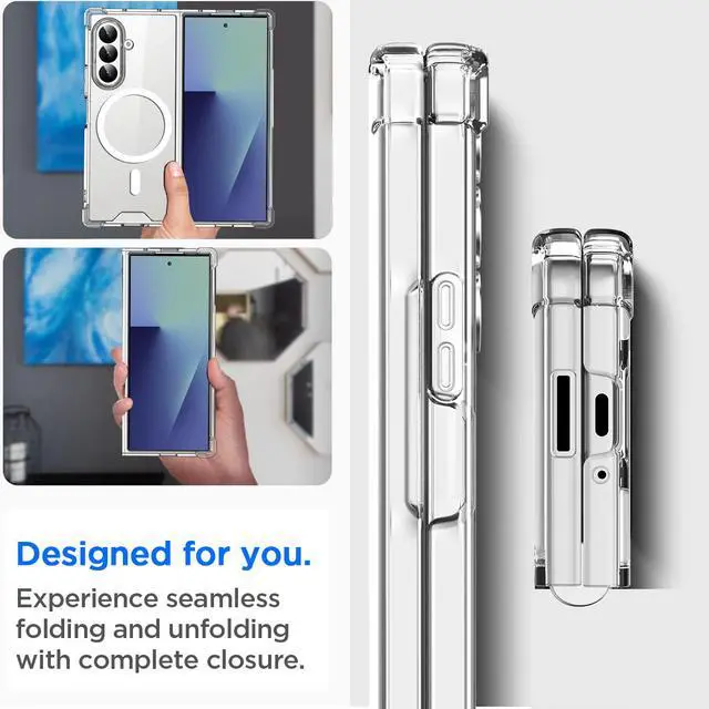 Alt view image 6 of 7 - SZYG for Samsung Galaxy Z Fold 8 Ultra 8.0" 5G Case Clear MagSafe Magnetic Shockproof Heavy Duty Protective Cell Phone Cover Slim Back Military Case for Galaxy Z Fold8 Ultra 2026