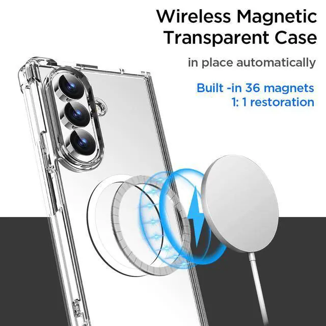 Alt view image 3 of 7 - SZYG for Samsung Galaxy Z Fold 8 Ultra 8.0" 5G Case Clear MagSafe Magnetic Shockproof Heavy Duty Protective Cell Phone Cover Slim Back Military Case for Galaxy Z Fold8 Ultra 2026