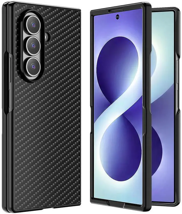Main image of SZYG Carbon Fiber Case for Samsung Galaxy Z Fold 8 Ultra 8.0" (2026) Black Shockproof Heavy Duty Protective Cell Phone Cover Slim Back Drop Protection Case for Galaxy Z Fold8 Ultra 5G