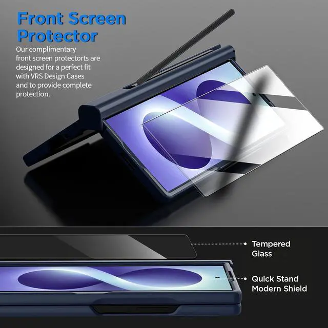 Alt view image 3 of 6 - SZYG Case for Samsung Galaxy Z Fold 8 Ultra 8.0" (2026) Hard Hinge Protection Shockproof Heavy Duty Protective Phone Cover with Glass Screen Protector Drop Protection for Galaxy Z Fold8 Ultra 5G