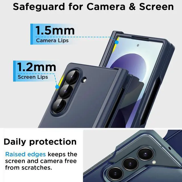 Alt view image 5 of 6 - SZYG Case for Samsung Galaxy Z Fold 8 Ultra 8.0" (2026) Hard Hinge Protection Shockproof Heavy Duty Protective Phone Cover with Glass Screen Protector Drop Protection for Galaxy Z Fold8 Ultra 5G
