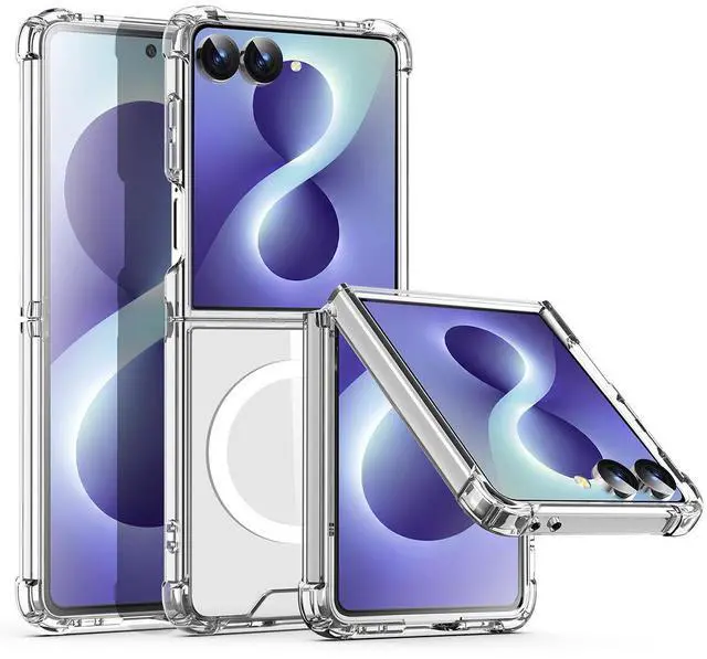 Main image of SZYG Clear Case for Samsung Galaxy Z FLIP 8 5G MagSafe Magnetic Shockproof Heavy Duty Protective Phone Cover Slim Back Transparnt Case for Galaxy Z Flip8 2026