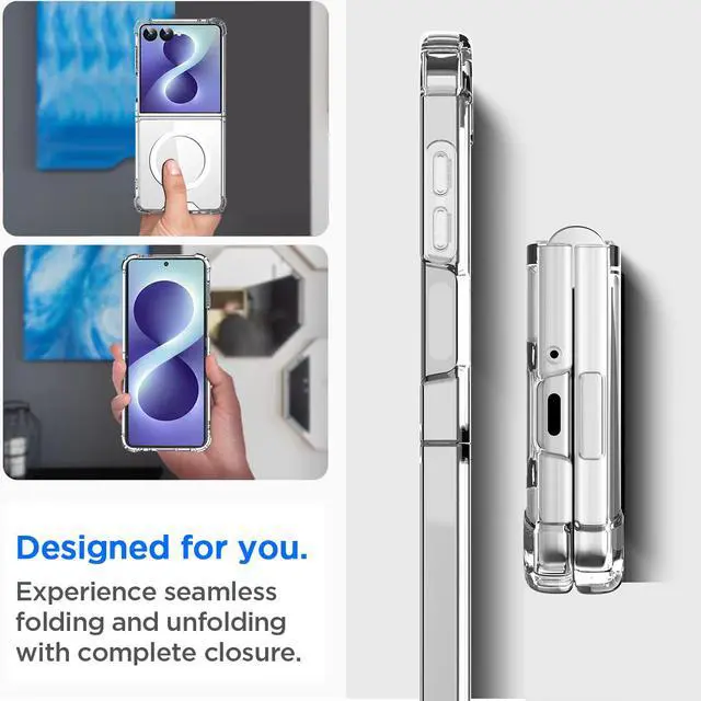 Alt view image 4 of 7 - SZYG Clear Case for Samsung Galaxy Z FLIP 8 5G MagSafe Magnetic Shockproof Heavy Duty Protective Phone Cover Slim Back Transparnt Case for Galaxy Z Flip8 2026
