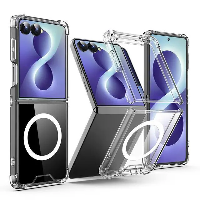 Alt view image 2 of 7 - SZYG Clear Case for Samsung Galaxy Z FLIP 8 5G MagSafe Magnetic Shockproof Heavy Duty Protective Phone Cover Slim Back Transparnt Case for Galaxy Z Flip8 2026