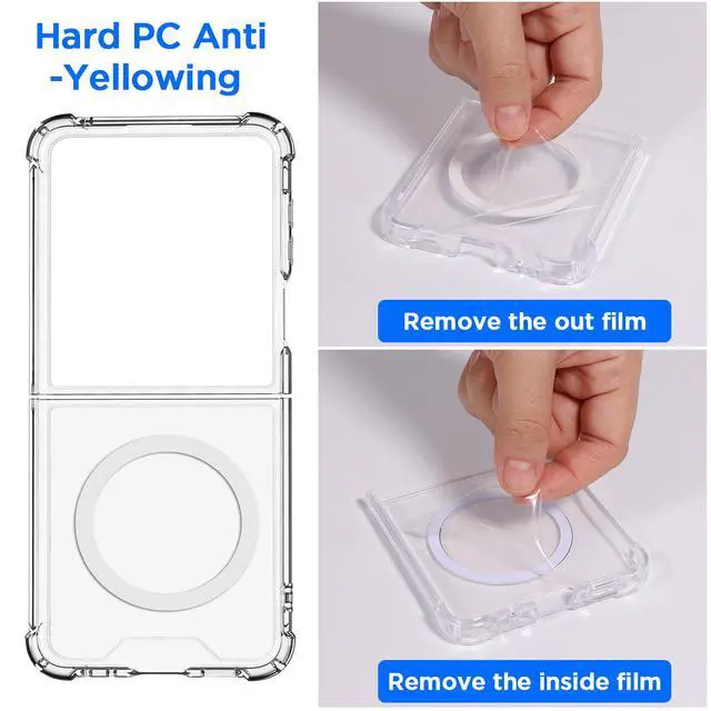 Alt view image 7 of 7 - SZYG Clear Case for Samsung Galaxy Z FLIP 8 5G MagSafe Magnetic Shockproof Heavy Duty Protective Phone Cover Slim Back Transparnt Case for Galaxy Z Flip8 2026
