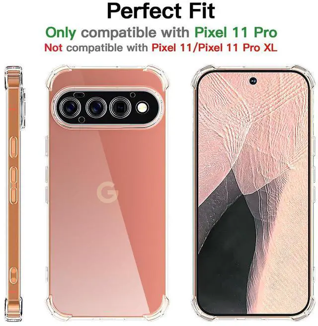 Alt view image 3 of 7 - SZYG Case for Google Pixel 11 Pro Phone Cover Clear TPU Shockproof Heavy Duty Bumper Slim Back Protection Anti-yellowing Case for Pixel 11 Pro 6.3 Inch 2026