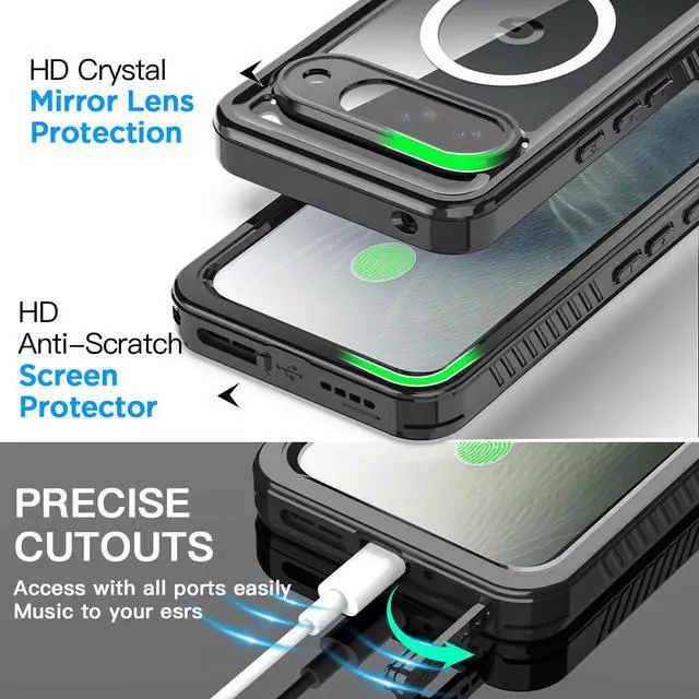 Alt view image 7 of 7 - SZYG Waterproof Case for Google Pixel 11 Pro XL IP68 Underwater MagSafe Magnetic Shockproof Heavy Duty Cover Built-in Screen Protector Drop Protection For Pixel 11 Pro XL 6.8 in 2026