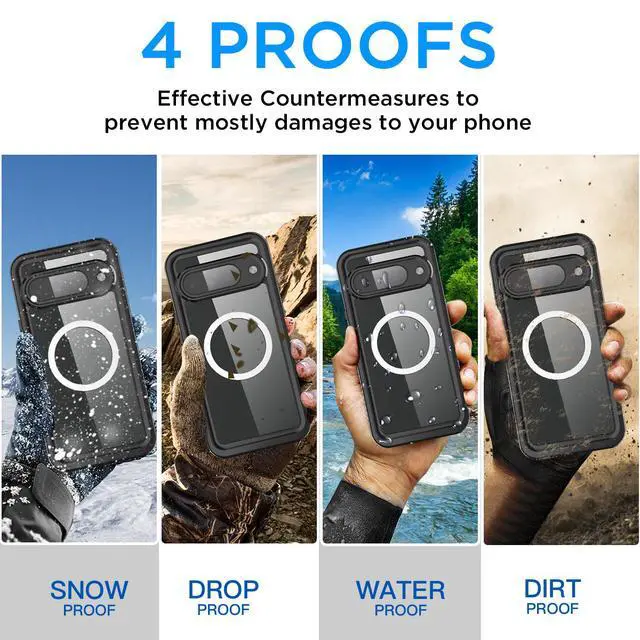 Alt view image 6 of 7 - SZYG Waterproof Case for Google Pixel 11 Pro XL IP68 Underwater MagSafe Magnetic Shockproof Heavy Duty Cover Built-in Screen Protector Drop Protection For Pixel 11 Pro XL 6.8 in 2026